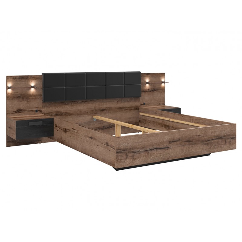 Łóżko 160 Kassel Meble Black Red White dąb monastery/dąb czarny