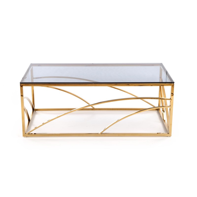 UNIVERSE ława, stelaż - złoty, szkło - dymiony (1p 1szt)