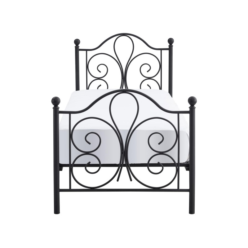 Łóżko metalowe PARMA 90x200 w stylu loftowym czarne