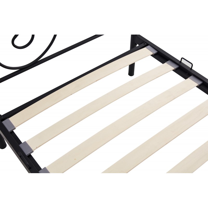 Łóżko metalowe PARMA 90x200 w stylu loftowym czarne