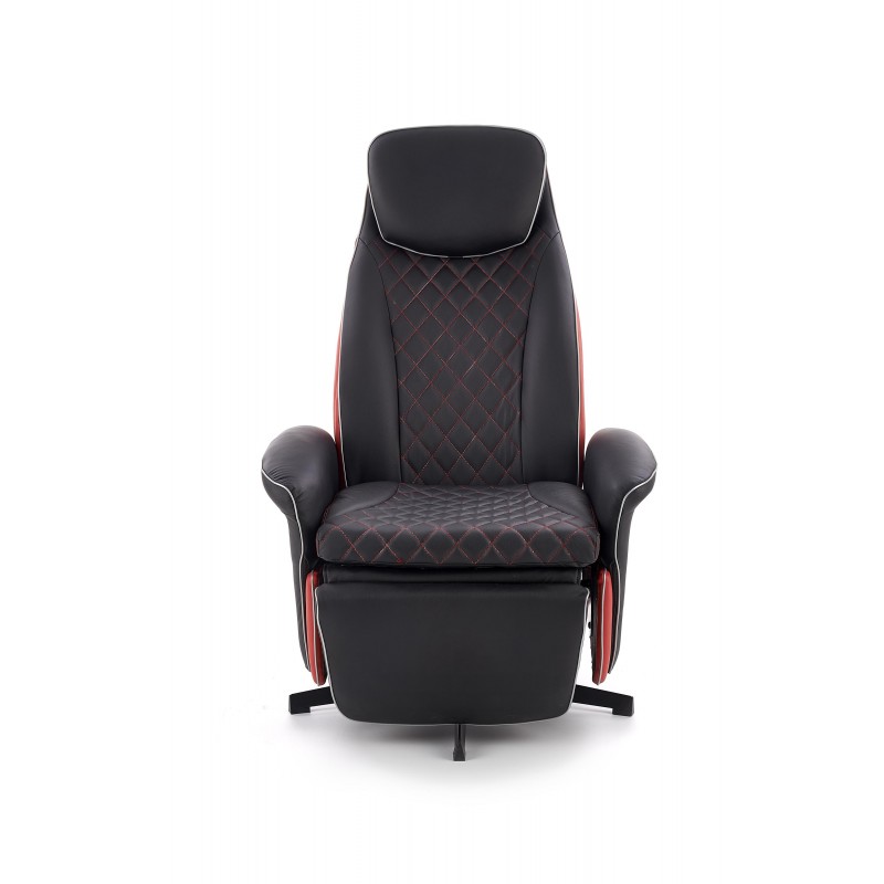 Ergonomiczny fotel rozkładany Crest czarny/czerwony