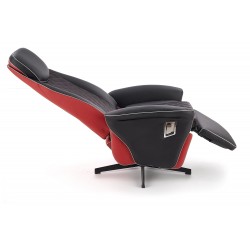 Ergonomiczny fotel rozkładany Crest czarny/czerwony