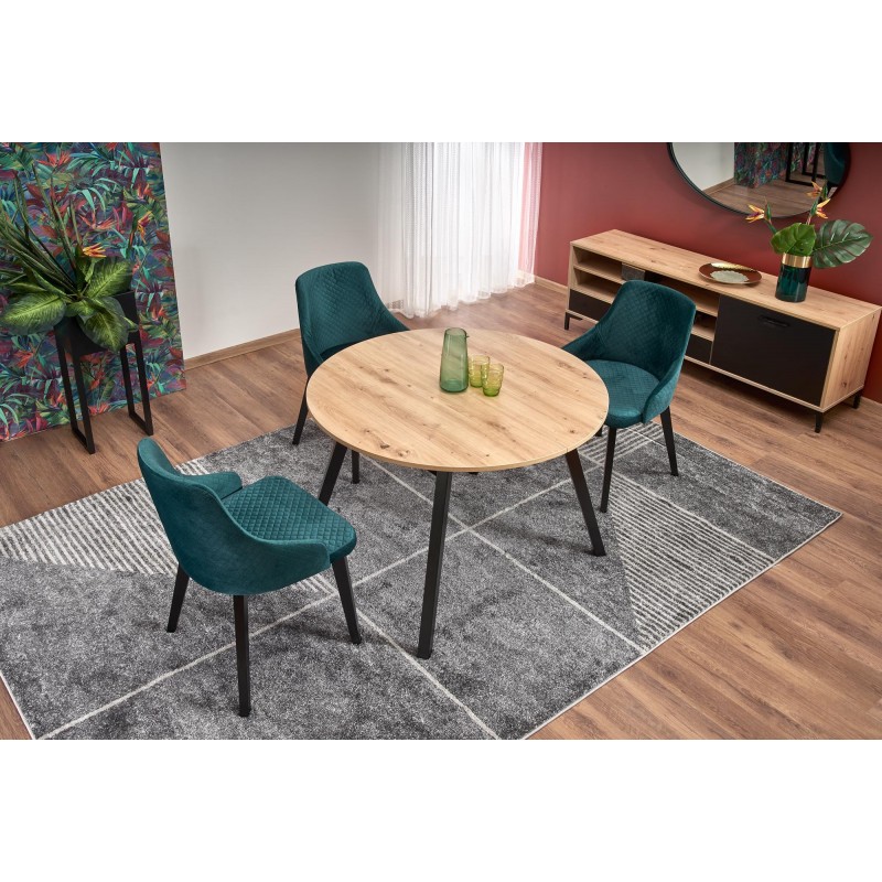 RUBEN stół kolor blat - dąb artisan, nogi - czarny