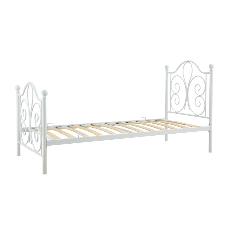 Łóżko metalowe PARMA 90x200 w stylu loftowym białe