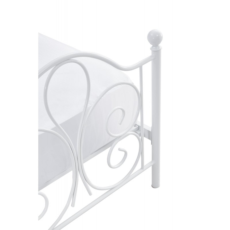 Łóżko metalowe PARMA 90x200 w stylu loftowym białe