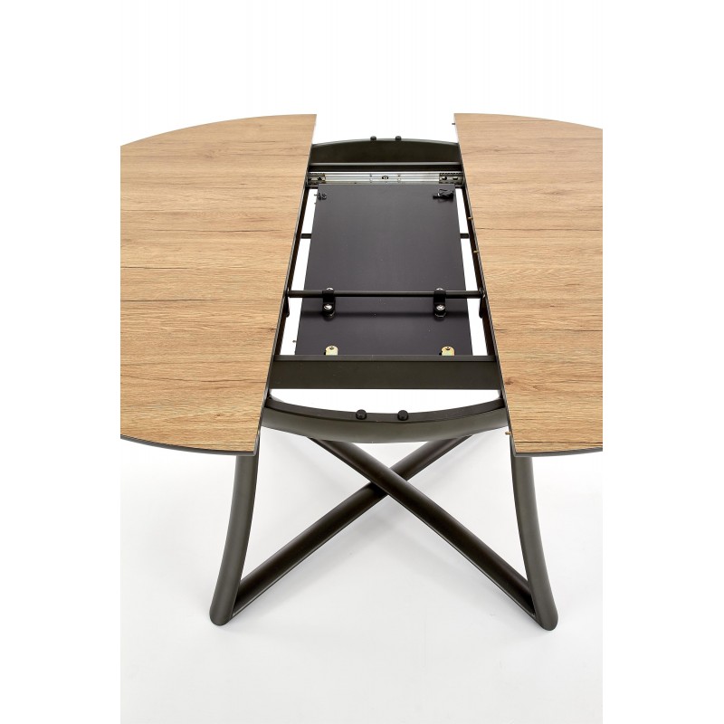 MORETTI stół rozkładany blat - dąb złoty / popielaty, nogi - antracyt (2p 1szt)