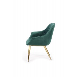 Elegancki fotel wypoczynkowy Rune ciemny zielony/złoty