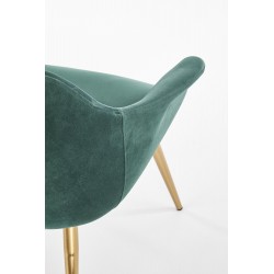 Elegancki fotel wypoczynkowy Rune ciemny zielony/złoty