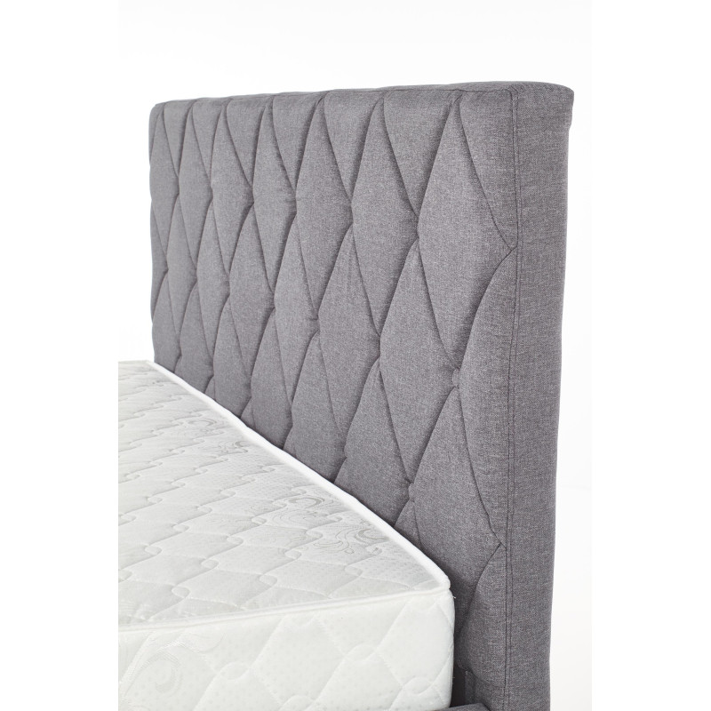 Łóżko pikowane BIELLA 160x200 z szufladami szare