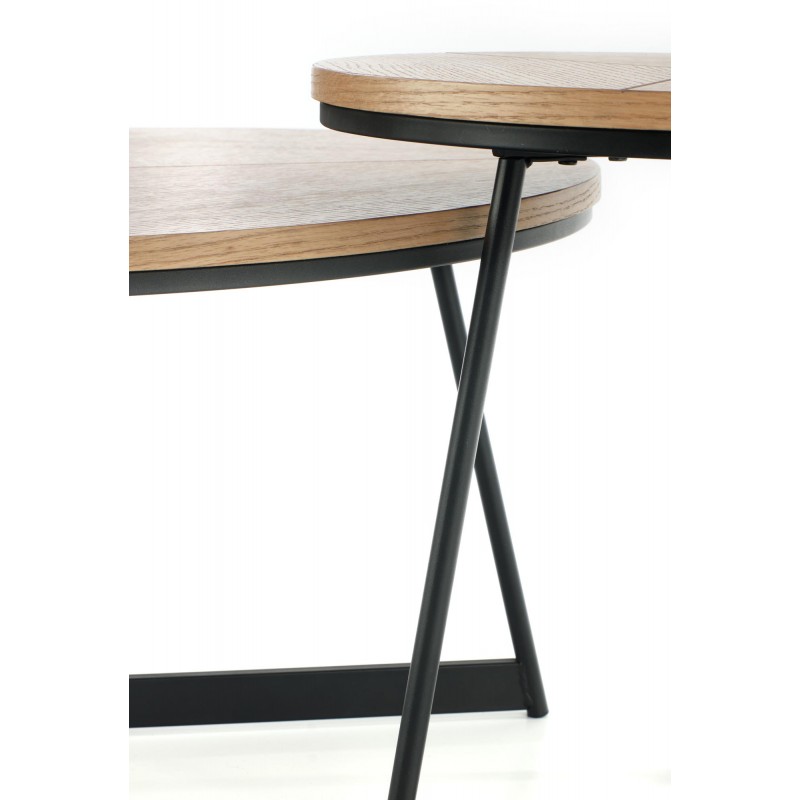 KARIDA-S ława dąb naturalny/czarny (1p 1szt)