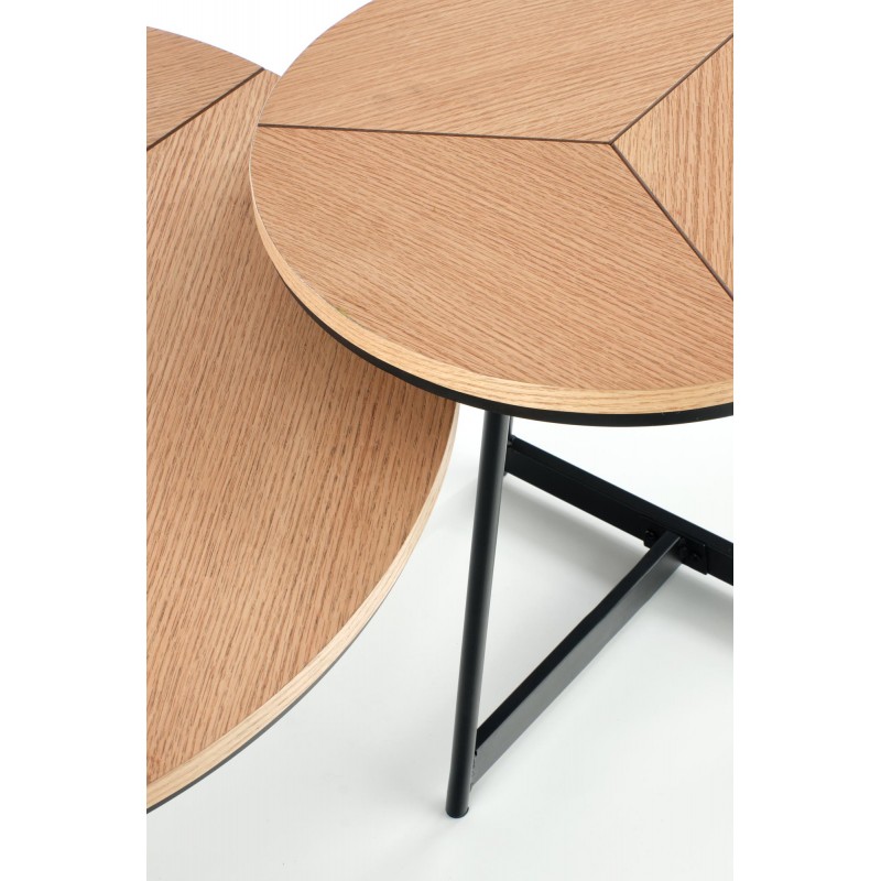 KARIDA-S ława dąb naturalny/czarny (1p 1szt)