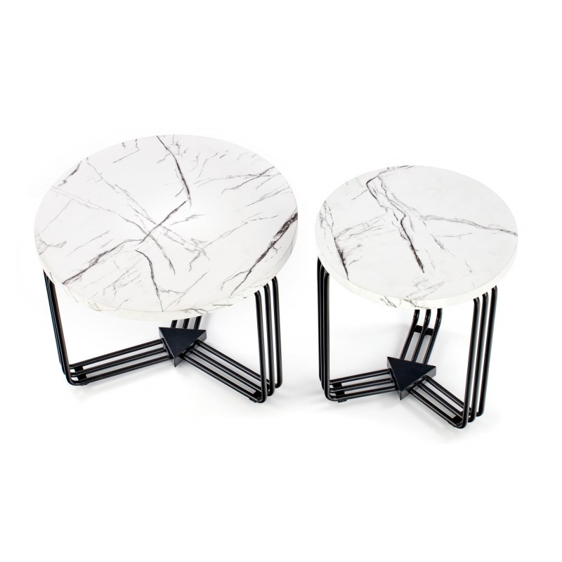 ANTICA M ława blat - biały marmur, stelaż - czarny (2p 1szt)