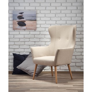 Minimalistyczny fotel tapicerowany Ravine beżowy