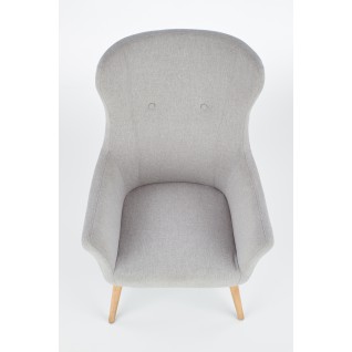 Minimalistyczny fotel tapicerowany Ravine jasny szary