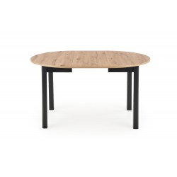 RINGO stół kolor blat dąb artisan, nogi - czarny (102-142x102x76 cm)