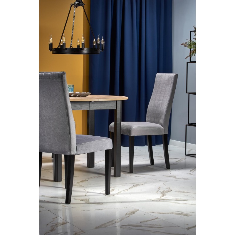 RINGO stół kolor blat dąb artisan, nogi - czarny (102-142x102x76 cm)