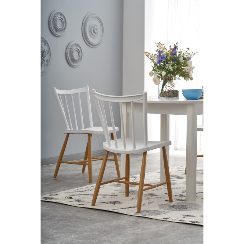 RINGO stół kolor blat - biały, nogi - biały (102-142x102x76 cm)