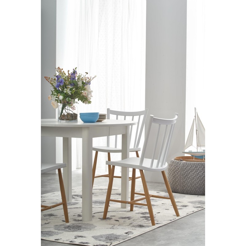 RINGO stół kolor blat - biały, nogi - biały (102-142x102x76 cm)