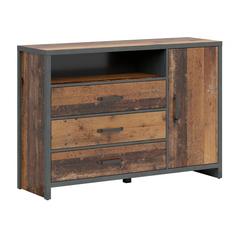 Komoda Weston Black Red White sosna old style/matera Komoda Weston Black Red White sosna old style/matera