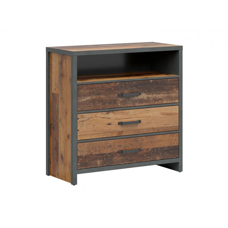 Komoda Weston Black Red White sosna old style/matera Komoda Weston Black Red White sosna old style/matera