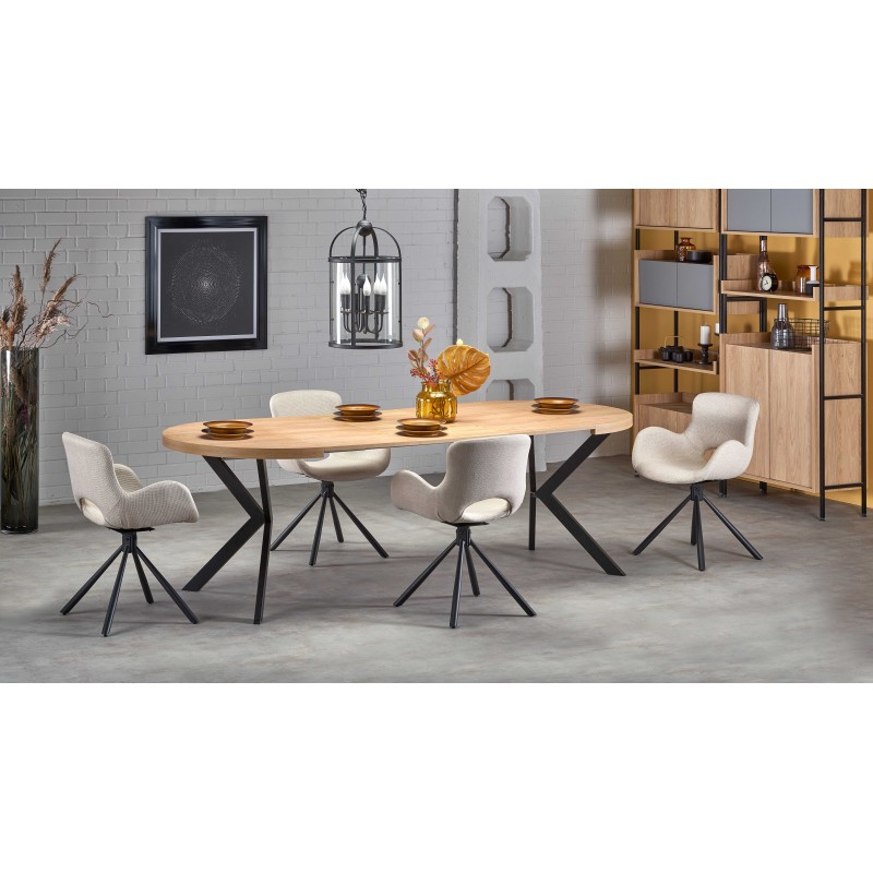 PERONI stół rozkładany dąb złoty - czarny