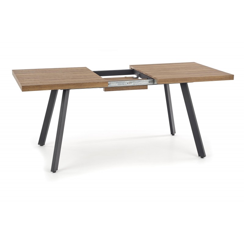 BERLIN stół rozkładany 140-180 cm, blat - orzechowy, stelaż - czarny