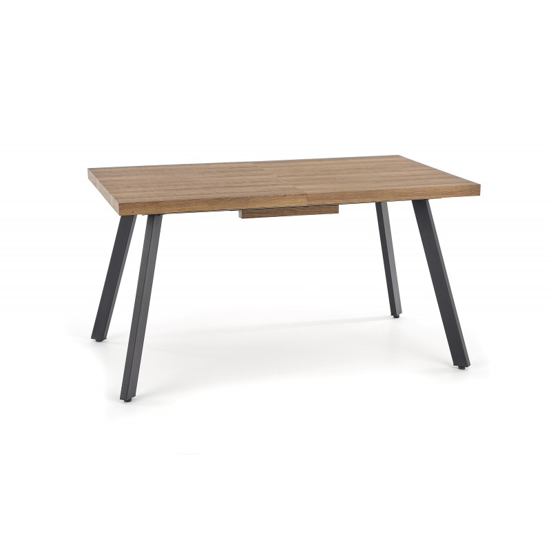 BERLIN stół rozkładany 140-180 cm, blat - orzechowy, stelaż - czarny