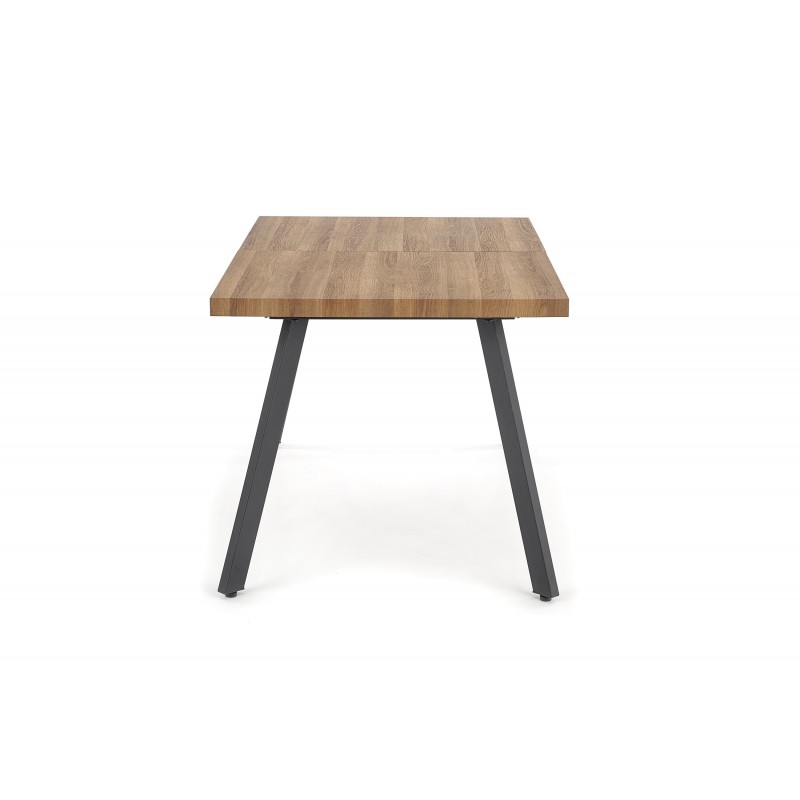 BERLIN stół rozkładany 140-180 cm, blat - orzechowy, stelaż - czarny