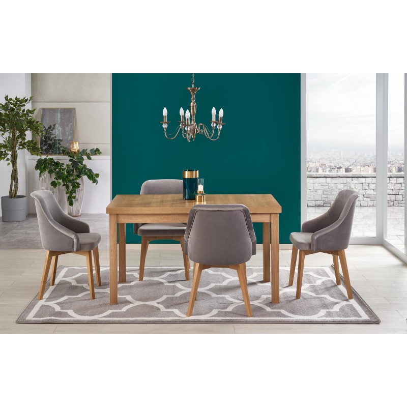 TIAGO 2 stół rozkładany 140-220/80 blat: dąb craft, nogi: dąb craft