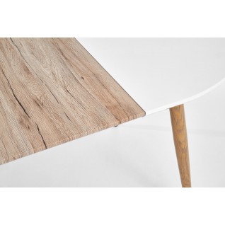 EDWARD stół rozkładany biały / dąb san remo (2p 1szt)