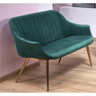 ELEGANCE 2 XL sofa tapicerka - ciemny zielony, nogi - złote (1p