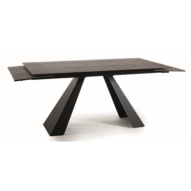 STÓŁ SALVADORE BRĄZ EFEKT DREWNA/ CZARNY MAT (160-240)X90