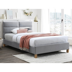 ŁÓŻKO SIERRA VELVET 120x200 KOLOR JASNY SZARY/DĄB TAP. BLUVEL 03 ŁÓŻKO SIERRA VELVET 120x200 KOLOR JASNY SZARY/DĄB TAP. BLUVEL 03