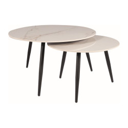 ŁAWA KORA D BIAŁY FI80 FI60/ CZARNY MAT ZESTAW