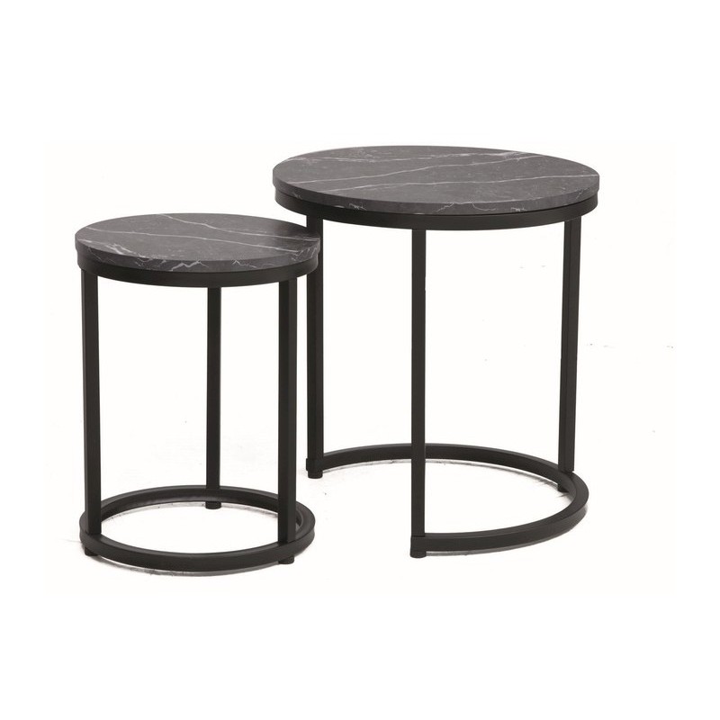 ŁAWA HOLA CZARNY EFEKT MARMURU/CZARNY (ZESTAW)