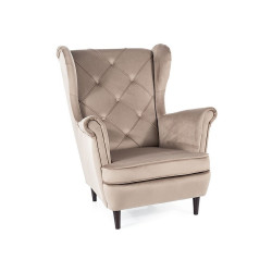 FOTEL LADY VELVET C. BEŻ BLUVEL 40 / WENGE