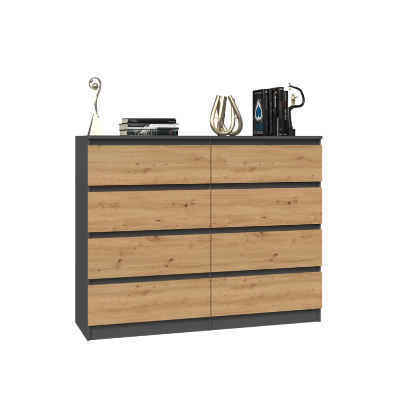 KOMODA MALWA M8 120 - ANTRACYT / DĄB ARTISAN