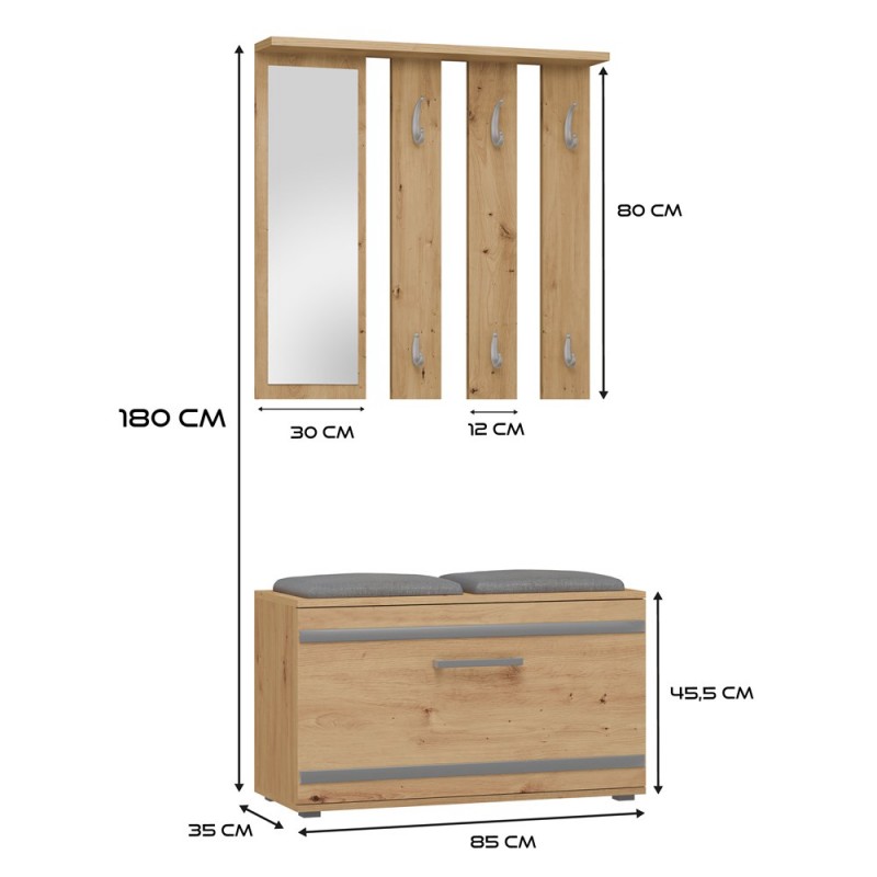 GARDEROBA OPAL II - DĄB ARTISAN