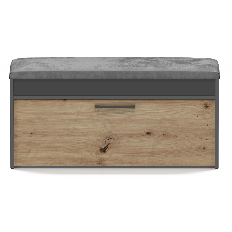 SZAFKA NA BUTY PARMA SIEDZISKO SCHOWEK ANTRACYT / DĄB ARTISAN