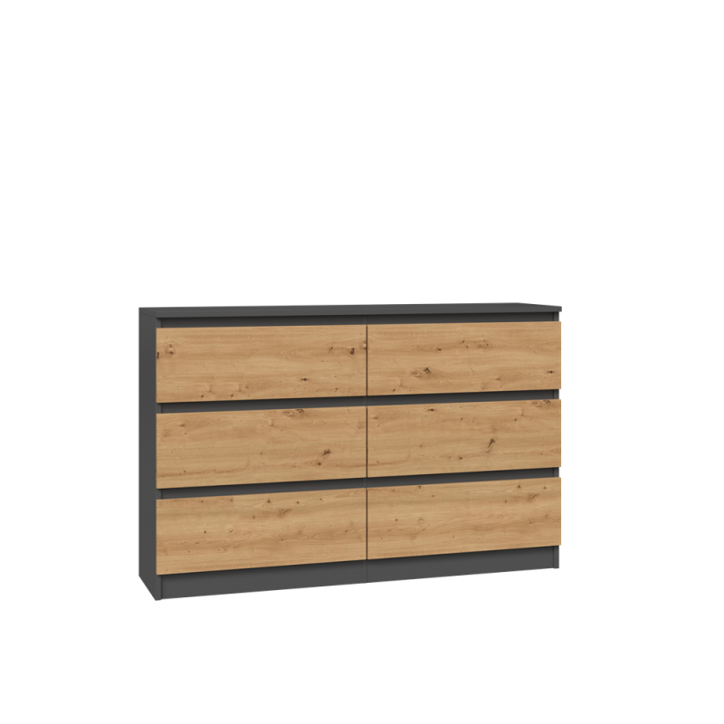 KOMODA MALWA M6 120 - ANTRACYT / DĄB ARTISAN KOMODA MALWA M6 120 - ANTRACYT / DĄB ARTISAN