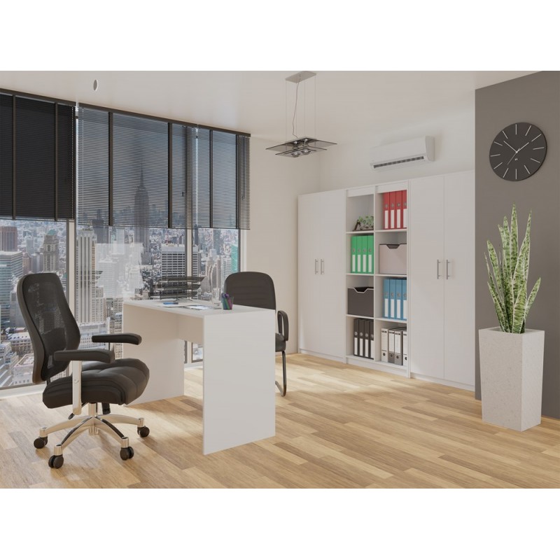 REGAŁ BIUROWY SALON BIURO DRZWI OLIV 2D BIAŁY MAT