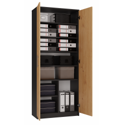 REGAŁ BIUROWY SALON BIURO DRZWI OLIV 2D ANTRACYT / DĄB ARTISAN