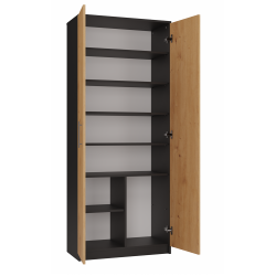 REGAŁ BIUROWY SALON BIURO DRZWI OLIV 2D ANTRACYT / DĄB ARTISAN