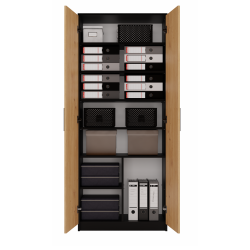 REGAŁ BIUROWY SALON BIURO DRZWI OLIV 2D ANTRACYT / DĄB ARTISAN