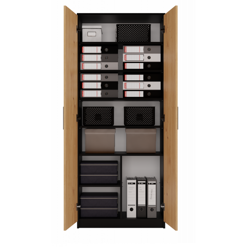 REGAŁ BIUROWY SALON BIURO DRZWI OLIV 2D ANTRACYT / DĄB ARTISAN