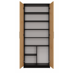 REGAŁ BIUROWY SALON BIURO DRZWI OLIV 2D ANTRACYT / DĄB ARTISAN