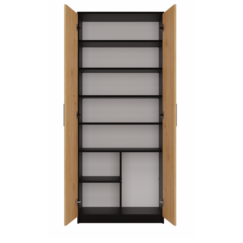 REGAŁ BIUROWY SALON BIURO DRZWI OLIV 2D ANTRACYT / DĄB ARTISAN