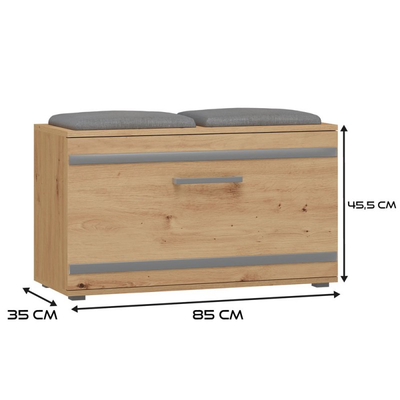 SZAFKA NA BUTY SIEDZISKO SCHOWEK OPAL DĄB ARTISAN