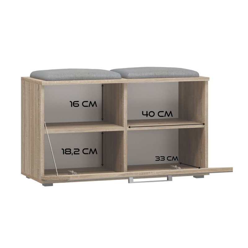 SZAFKA NA BUTY SIEDZISKO SCHOWEK OPAL DĄB SONOMA