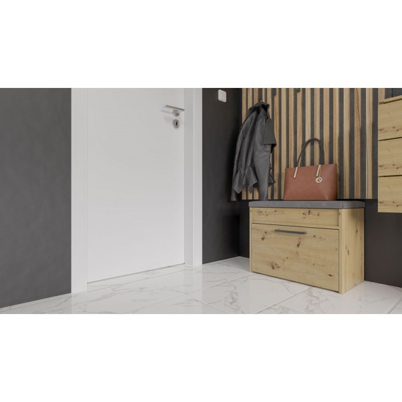 SZAFKA NA BUTY PARMA MINI SIEDZISKO SCHOWEK DĄB ARTISAN